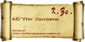 Küffer Zsuzsanna névjegykártya